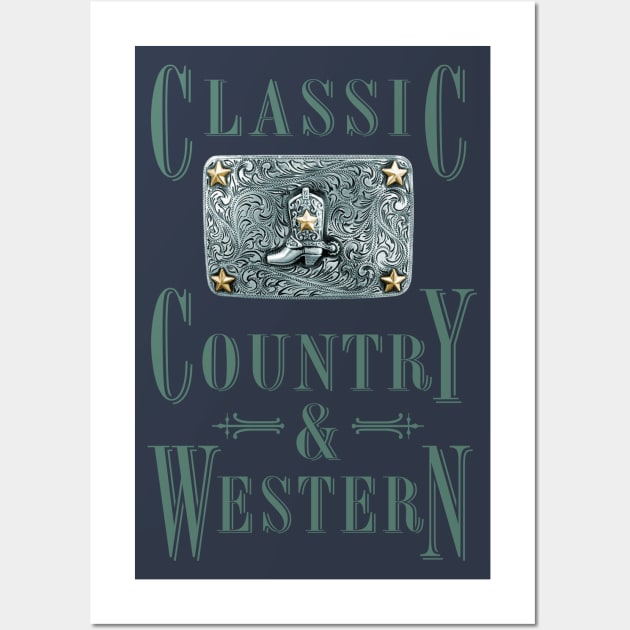 Cowboy Boot - Classic Country and Western Belt Buckles Wall Art by PLAYDIGITAL2020